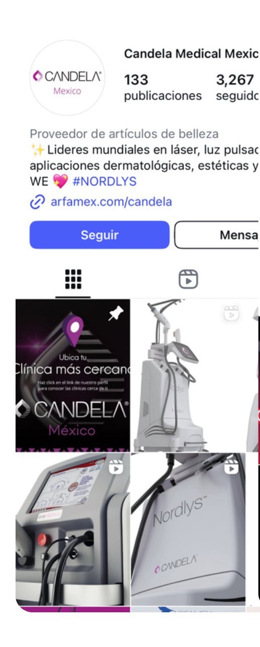 Instagram de Candela Medical México