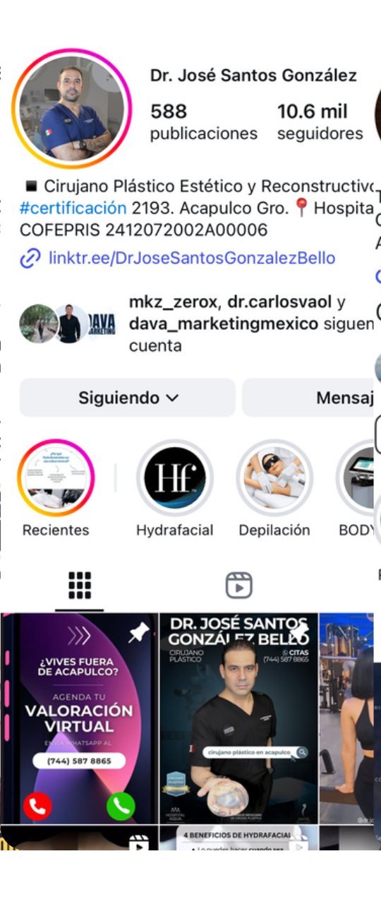 Instagram del Dr. José Santos González Bello